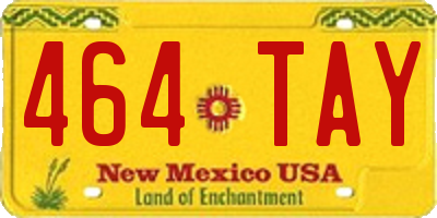 NM license plate 464TAY