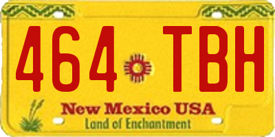 NM license plate 464TBH