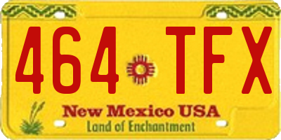 NM license plate 464TFX