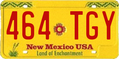 NM license plate 464TGY