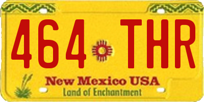 NM license plate 464THR