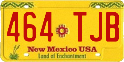NM license plate 464TJB