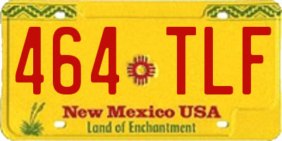 NM license plate 464TLF