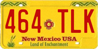 NM license plate 464TLK