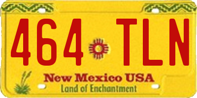 NM license plate 464TLN
