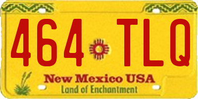 NM license plate 464TLQ