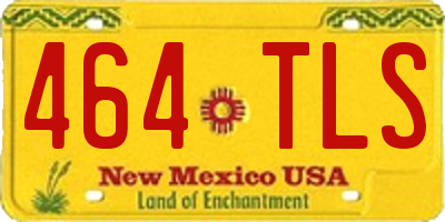 NM license plate 464TLS