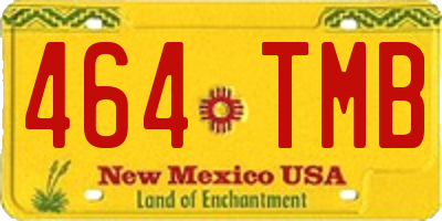 NM license plate 464TMB