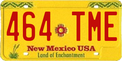 NM license plate 464TME