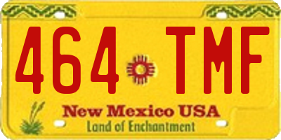 NM license plate 464TMF