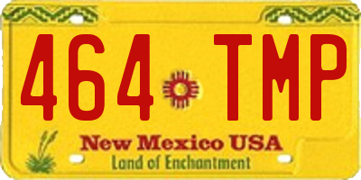 NM license plate 464TMP
