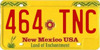NM license plate 464TNC