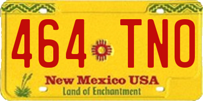 NM license plate 464TNO