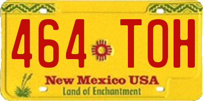 NM license plate 464TOH
