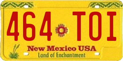 NM license plate 464TOI