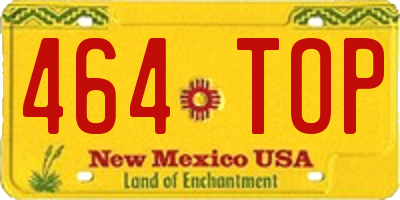NM license plate 464TOP