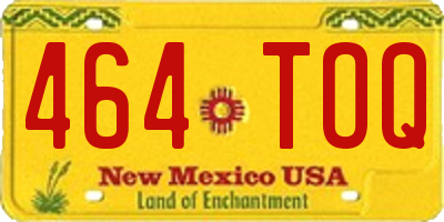 NM license plate 464TOQ