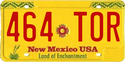 NM license plate 464TOR