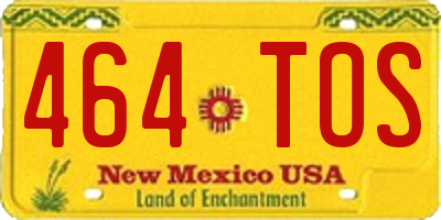 NM license plate 464TOS