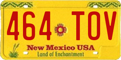 NM license plate 464TOV