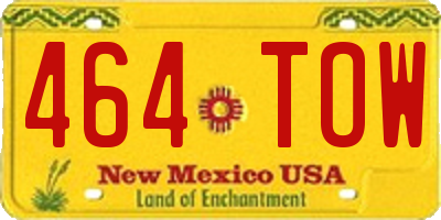 NM license plate 464TOW