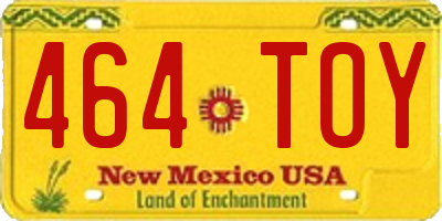 NM license plate 464TOY