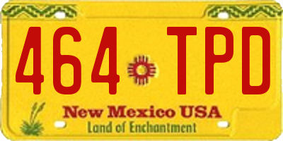 NM license plate 464TPD