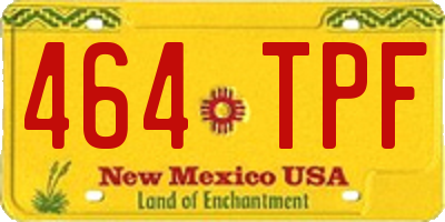 NM license plate 464TPF