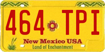 NM license plate 464TPI