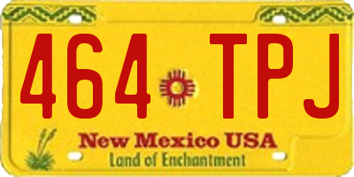 NM license plate 464TPJ
