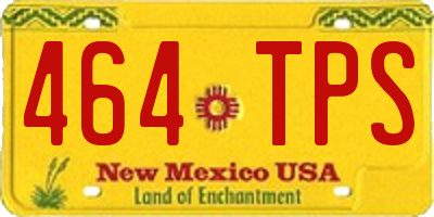 NM license plate 464TPS