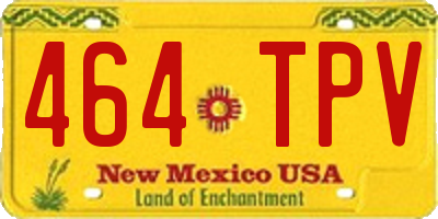 NM license plate 464TPV