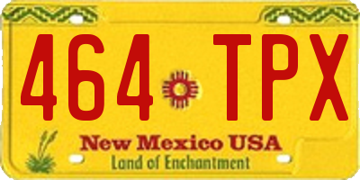 NM license plate 464TPX
