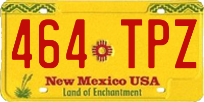 NM license plate 464TPZ
