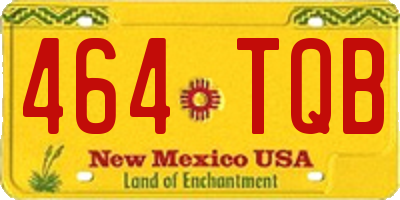 NM license plate 464TQB