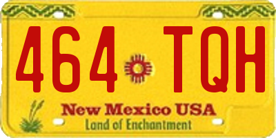 NM license plate 464TQH