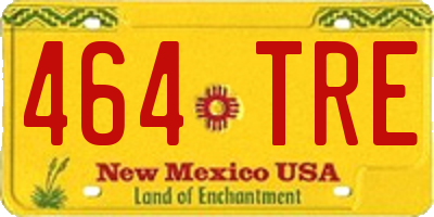 NM license plate 464TRE