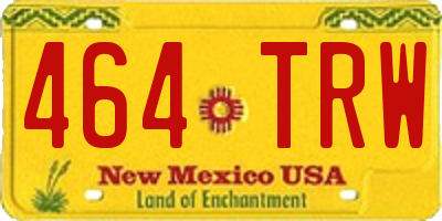 NM license plate 464TRW
