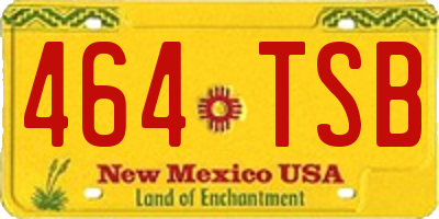 NM license plate 464TSB