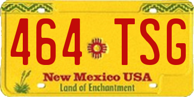 NM license plate 464TSG