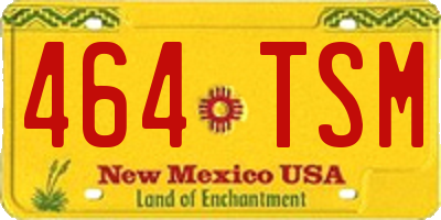 NM license plate 464TSM