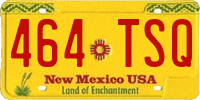 NM license plate 464TSQ