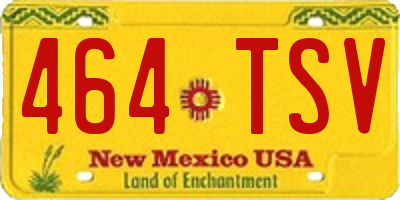 NM license plate 464TSV