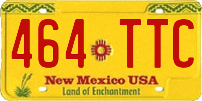 NM license plate 464TTC