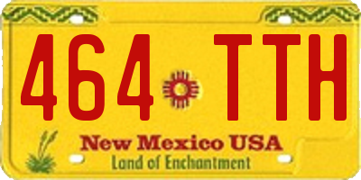 NM license plate 464TTH