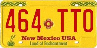 NM license plate 464TTO