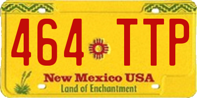 NM license plate 464TTP