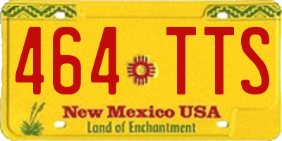NM license plate 464TTS
