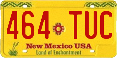 NM license plate 464TUC