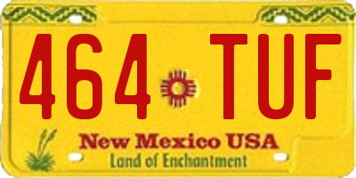 NM license plate 464TUF